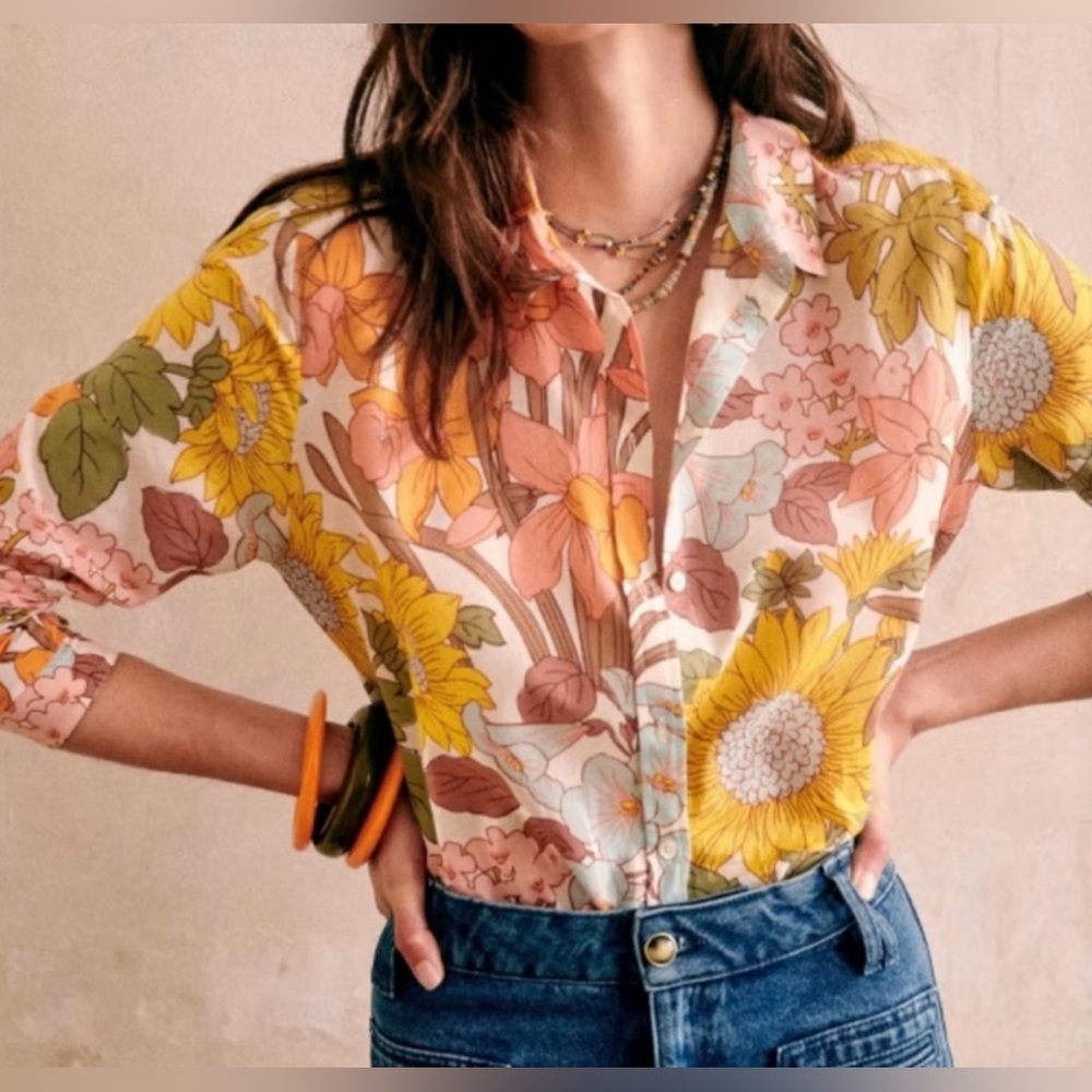Sézane Pierro shirt in 70s boho